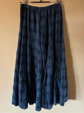 CP Shades Linen Lily Plaid Maxi Skirt